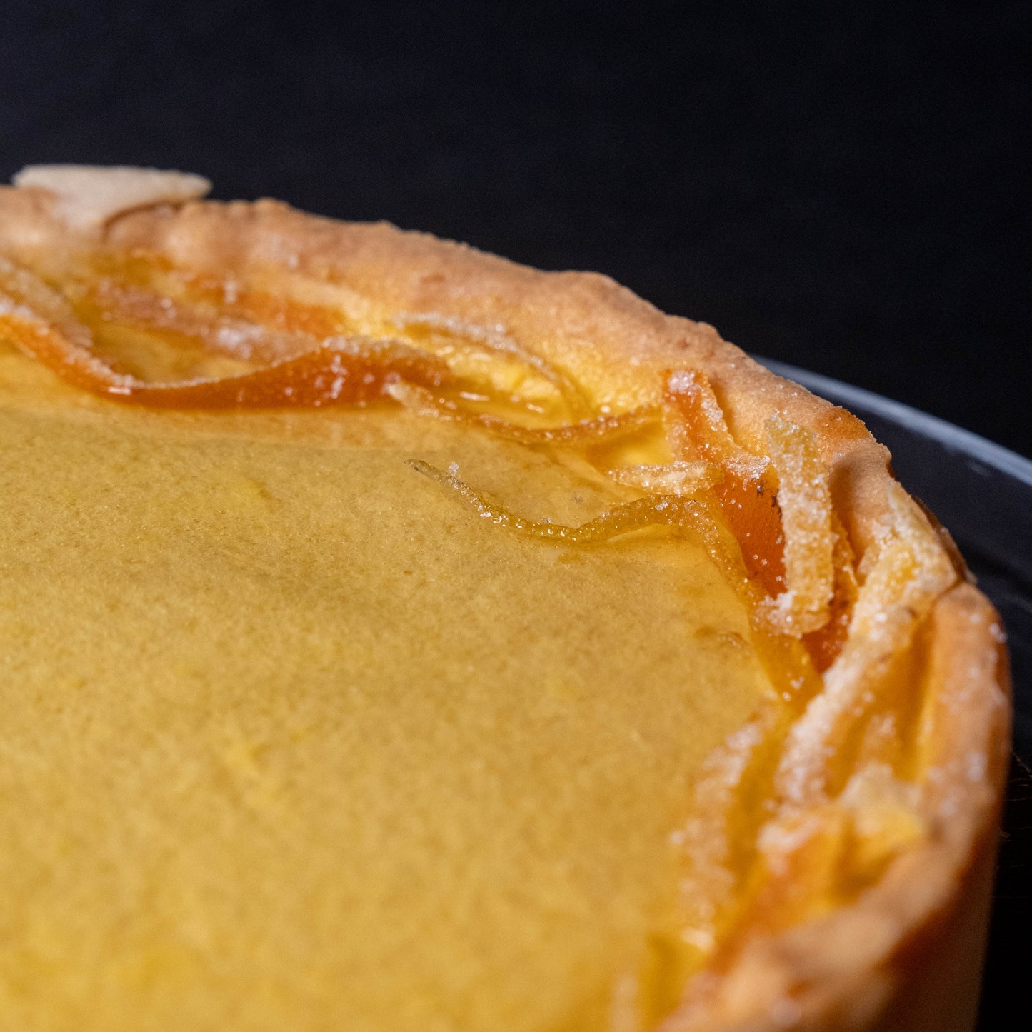 Lemon Orange Flan with Blueberry Compote